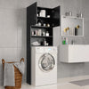 Washing Machine Cabinet Black 64x25.5x190 cm Chipboard
