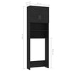 Washing Machine Cabinet Black 64x25.5x190 cm Chipboard