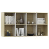 Book Cabinet/Sideboard White and Sonoma Oak 66x30x130 cm Chipboard