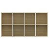 Book Cabinet/Sideboard White and Sonoma Oak 66x30x130 cm Chipboard