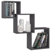 Cube Wall Shelves High Gloss Grey 84.5x15x27 cm Chipboard