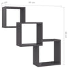 Cube Wall Shelves High Gloss Grey 84.5x15x27 cm Chipboard
