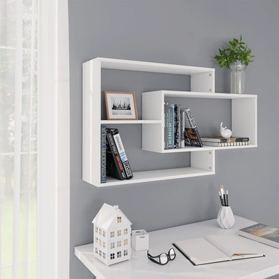 alt="Wall Shelves White 104x20x58.5 cm Chipboard"