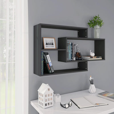 alt="Wall Shelves Grey 104x20x58.5 cm Chipboard"