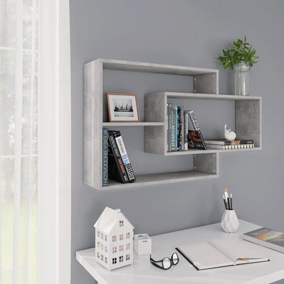 alt="Wall Shelves Concrete Grey 104x20x58.5 cm Chipboard"