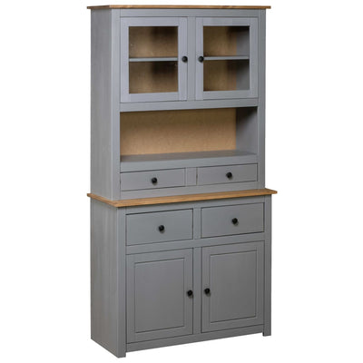 alt="Highboard Grey 93x40.5x180 cm Solid Pine Panama Range"