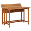 Balcony Planter Table with 2 Bistro Chairs Solid Acacia Wood