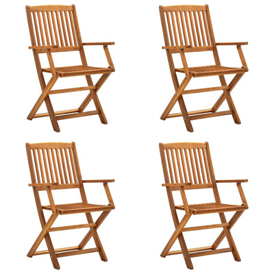 alt="Folding Outdoor Chairs 4 pcs Solid Acacia Wood"