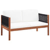 alt="Garden Sofa 2-Seater Solid Acacia Wood"