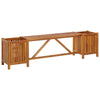 alt="Garden Bench with 2 Planters 150x30x40 cm Solid Acacia Wood"