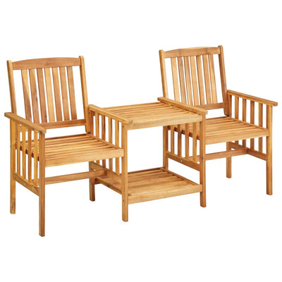 alt="Garden Chairs with Tea Table 159x61x92 cm Solid Acacia Wood"