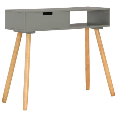 alt="Console Table Grey 80x30x72 cm Solid Pinewood"