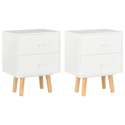 alt="Bedside Cabinets 2 pcs White 40x30x50 cm Solid Pinewood"