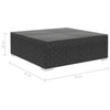 5 Piece Garden Lounge Set with Cushions Poly Rattan Black