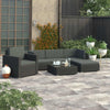 alt="6 Piece Garden Lounge Set with Cushions Poly Rattan Black"