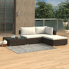 alt="4 Piece Garden Lounge Set with Cushions Poly Rattan Brown"