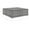 4 Piece Garden Lounge Set with Cushions Poly Rattan Grey