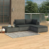 alt="4 Piece Garden Lounge Set with Cushions Poly Rattan Grey"