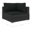 4 Piece Garden Lounge Set with Cushions Poly Rattan Black