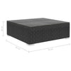 4 Piece Garden Lounge Set with Cushions Poly Rattan Black