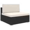 alt="Sectional Middle Seat 1 pc with Cushions Poly Rattan Black"