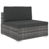 alt="Sectional Middle Seat 1 pc with Cushions Poly Rattan Grey"
