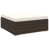 alt="Sectional Footrest 1 pc with Cushion Poly Rattan Brown""
