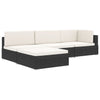 Sectional Footrest 1 pc with Cushion Poly Rattan Brown