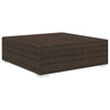 Sectional Footrest 1 pc with Cushion Poly Rattan Brown