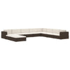 Sectional Footrest 1 pc with Cushion Poly Rattan Brown