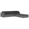 Sectional Footrest 1 pc with Cushion Poly Rattan Brown