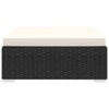 Sectional Footrest 1 pc with Cushion Poly Rattan Black