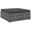 alt="Sectional Footrest 1 pc with Cushion Poly Rattan Grey"