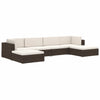 Sectional Footrest 1 pc with Cushion Poly Rattan Grey