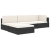 Sectional Footrest 1 pc with Cushion Poly Rattan Black