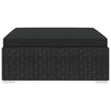 Sectional Footrest 1 pc with Cushion Poly Rattan Black