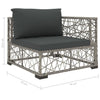 6 Piece Garden Lounge Set with Cushions Poly Rattan Grey