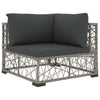 6 Piece Garden Lounge Set with Cushions Poly Rattan Grey