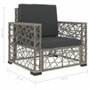 6 Piece Garden Lounge Set with Cushions Poly Rattan Grey