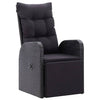 alt="Reclining Garden Chair with Cushion Poly Rattan Black"