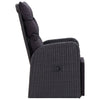 Reclining Garden Chair with Cushion Poly Rattan Black