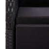 Reclining Garden Chair with Cushion Poly Rattan Black