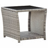 alt="Coffee Table Grey 45x45x40 cm Poly Rattan and Glass"