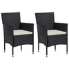 alt="Garden Dining Chairs 2pcs Poly Rattan Black""