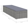 Sun Lounger with Cushion Poly Rattan Grey