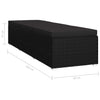 Sun Lounger with Cushion Poly Rattan Black