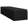 Sun Lounger with Cushion and Tea Table Poly Rattan Black