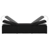 Sun Lounger with Cushion and Tea Table Poly Rattan Black