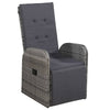 alt="Reclining Garden Chair with Cushion Poly Rattan Grey"
