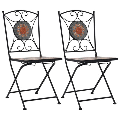 alt="Mosaic Bistro Chairs 2 pcs Orange/Grey"